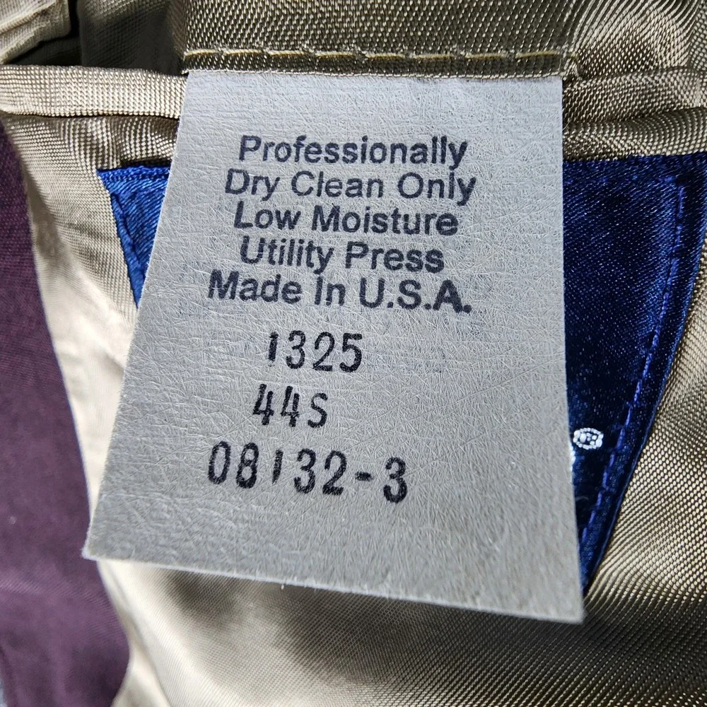 VTG Stafford‎ USA 44S Purple Hopsack Gold Button Men's Blazer Jacket Sport Coat